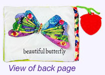 View of back page of The Very Hungry Caterpillar Cloth Book