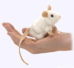 4 in. White Field Mouse Finger Puppet