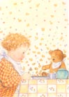 Child and Teddy Bear birthday card