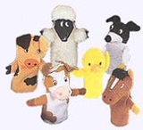 3 in. each Farm Animal Finger Puppet Set