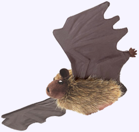 6 in. Brown bat Puppet with 13 in. wing span