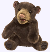 8 in. Small Black Bear Plush Puppet