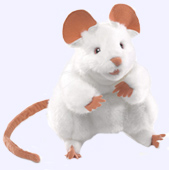 8 in. White Mouse Puppet
