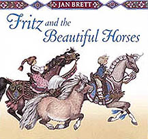 Jan Brett's Fritz and the Beautiful Horses Hardcover Picture Book