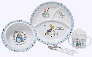 5 pc. Peter Rabbit Melamine Feeding Set