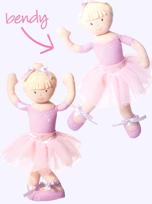 14 in. Blonde Ballerina Plseable Soft Doll