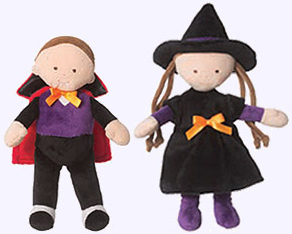 10 in. Little Witch and Vampire Plush Dolls