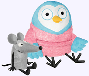 8 in. Goodnight Owl Soft Toy and 4 in. Noise (mouse) Soft Toy